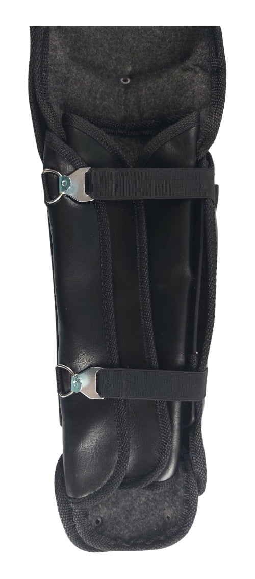 Espinilleras De Béisbol Doble Protección Color Negro Radach