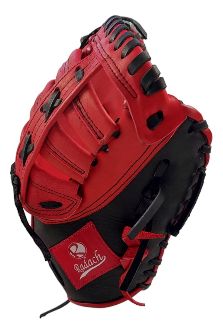 Guante De Beisbol Radach Pro Primera Base 12.75 Negro Rojo