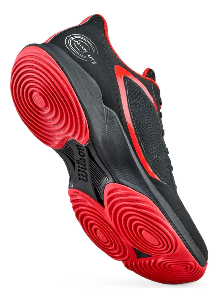 Tenis De Padel Wilson Hurakn Lite Negro Rojo 9mx