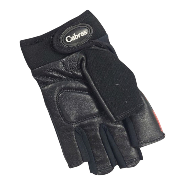 Guantes de gimnasio Radach Sports para dama en piel genuina negra con acolchado técnico y cierre de velcro