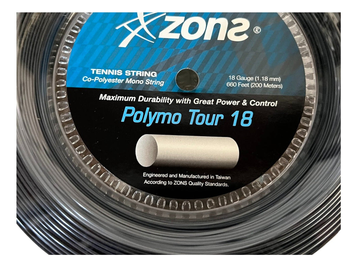 Rollo De Cuerda Para Raqueta Polymo Zons Tour Black 18