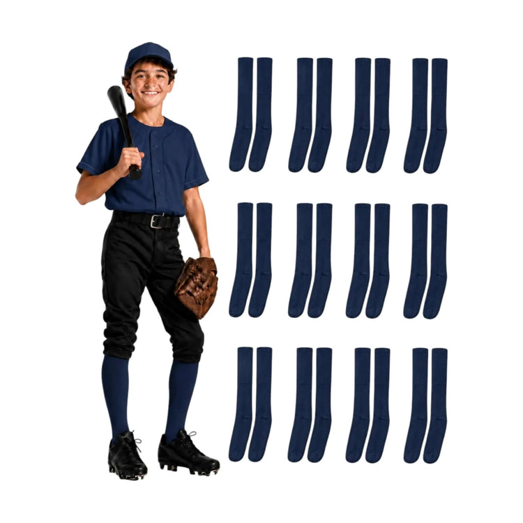 Pack 12 Pares Medias Deportivas Juveniles 10-13 Marino