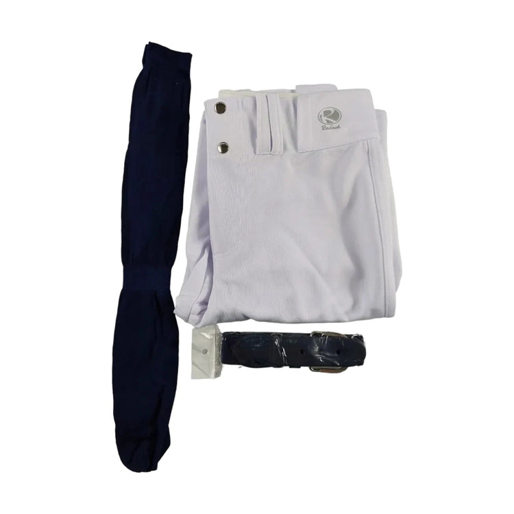 Pantalón Béisbol Radach Talla 36 Blanco Medias Cinto Marino