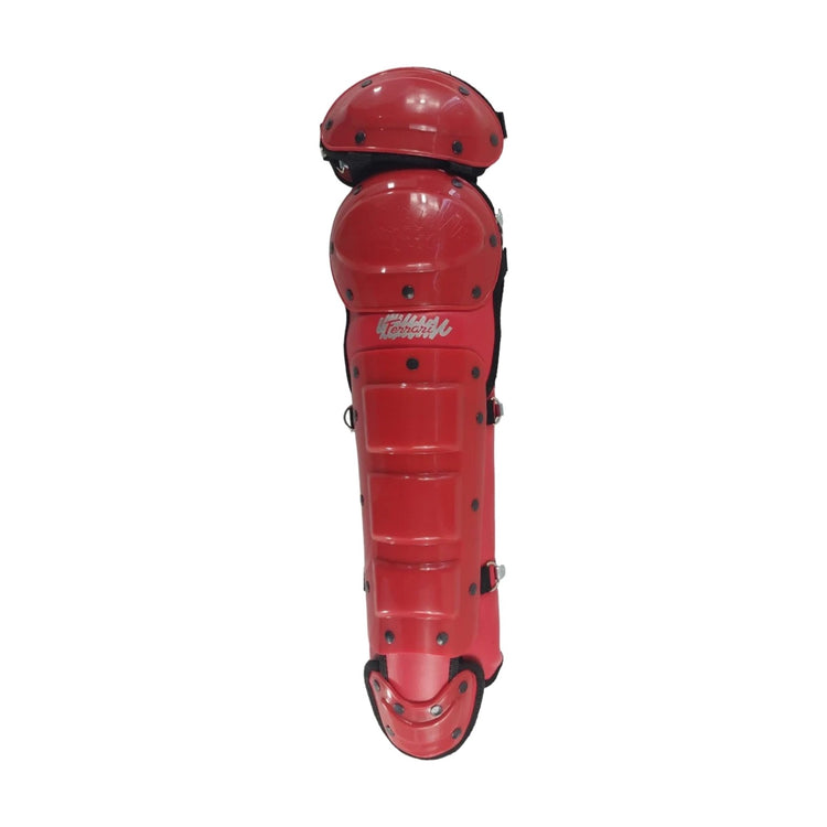 Espinilleras De Béisbol Doble Protección Color Rojo Radach