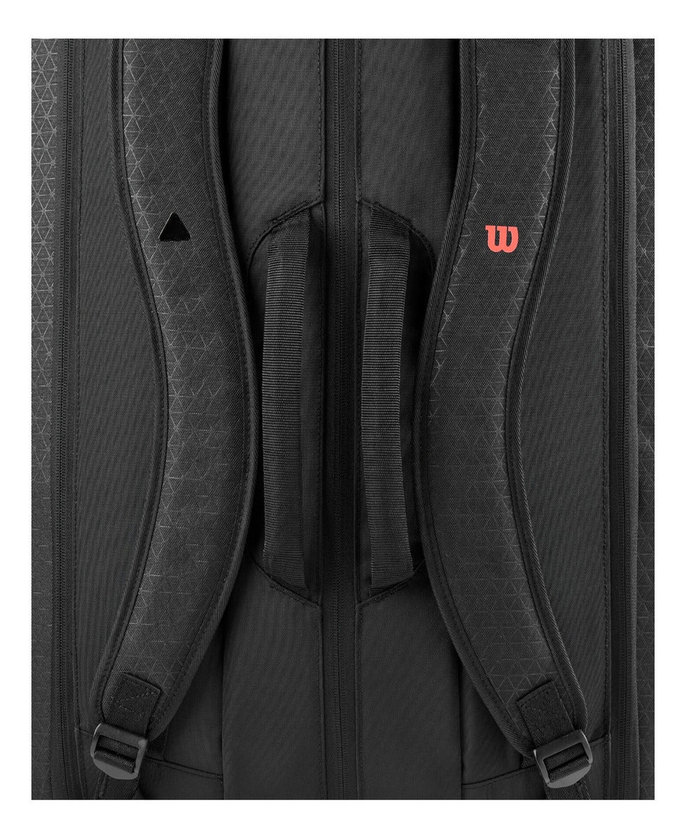 Raquetero Wilson Clash V3 15pk Negro Rojo