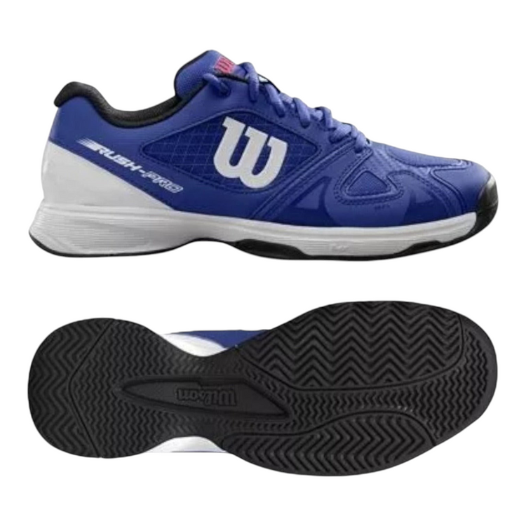 Tenis de tenis Radach Sports Wilson Rush Pro Jr 2.5 azules con suela de goma para todo tipo de superficie