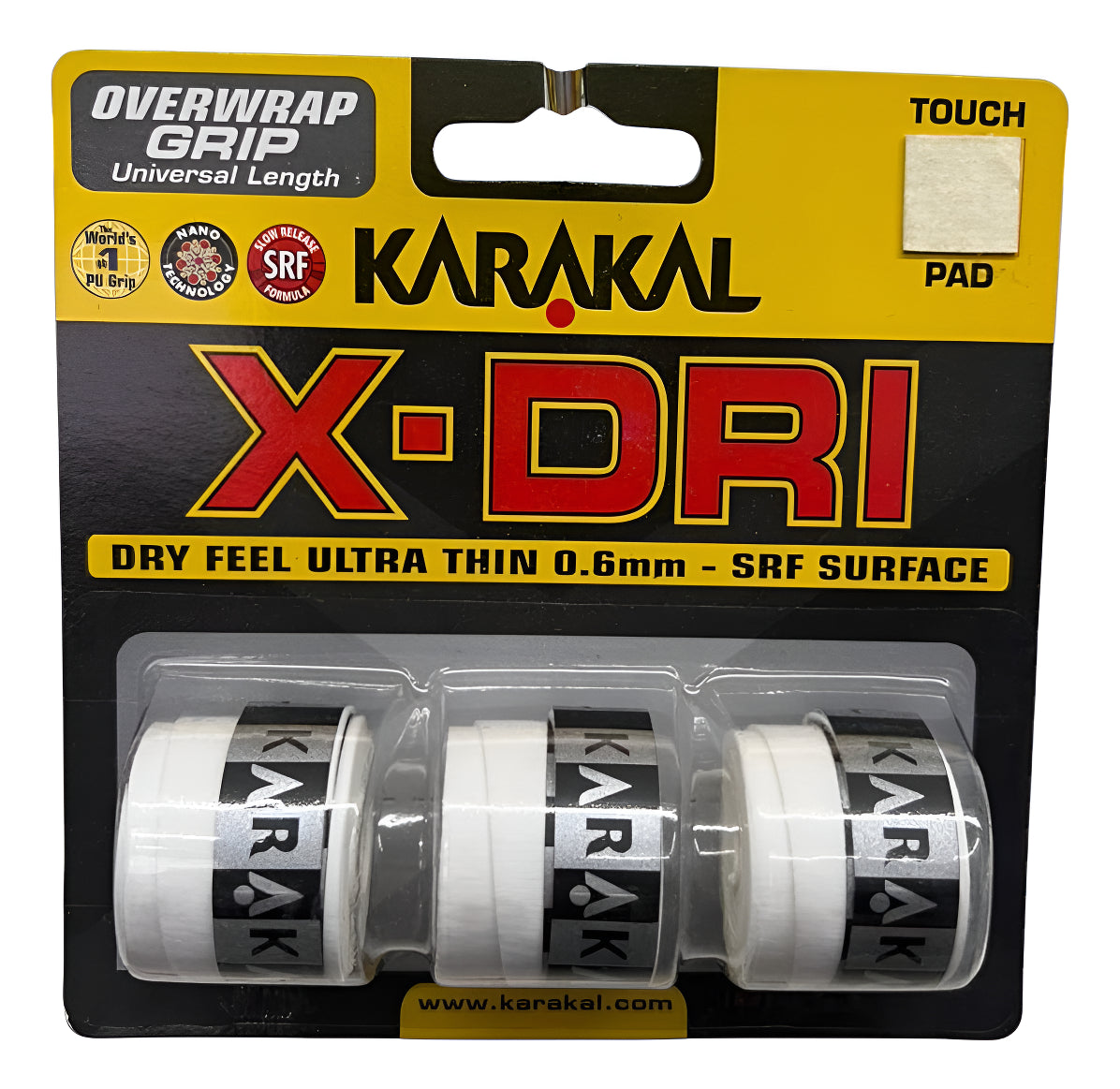 Grip Karakal X-dri Overgrips C/3 Blanco