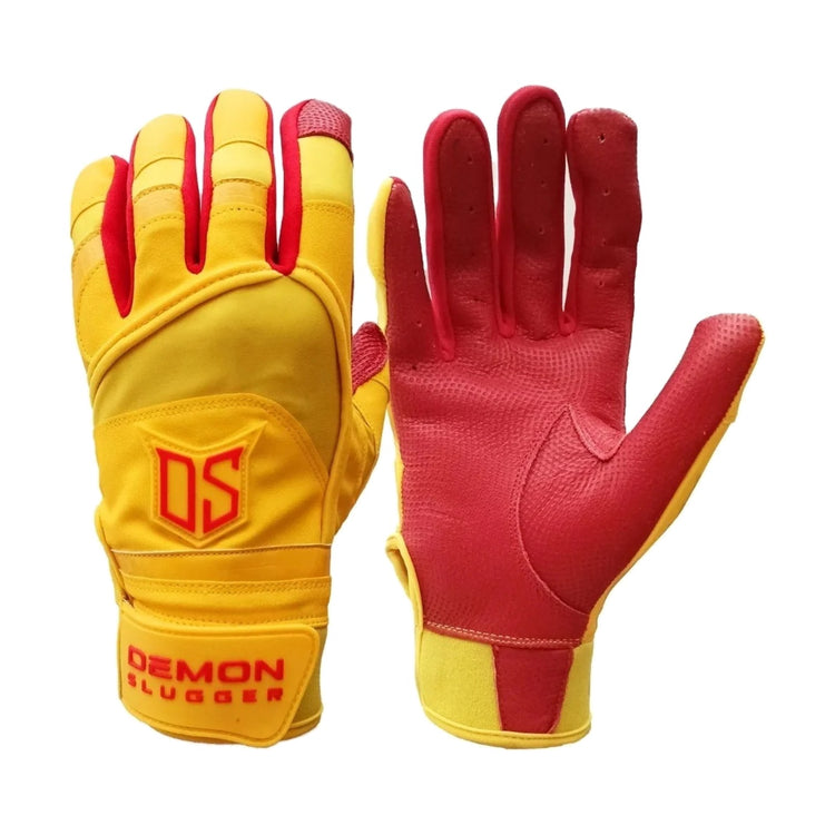 Guantes De Bateo Demon Slugger Hustle Amarillo Rojo Mediana