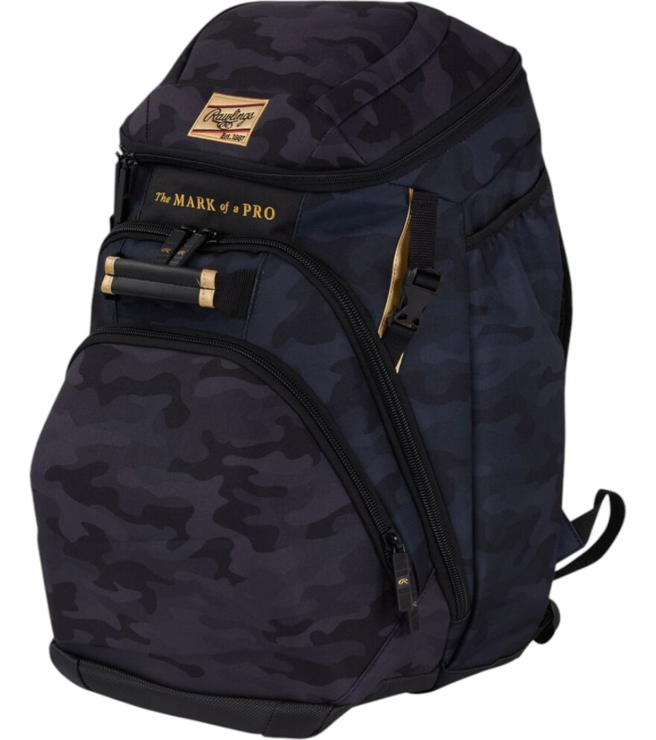 Backpack De Béisbol Rawlings Gold Collection Black Camo
