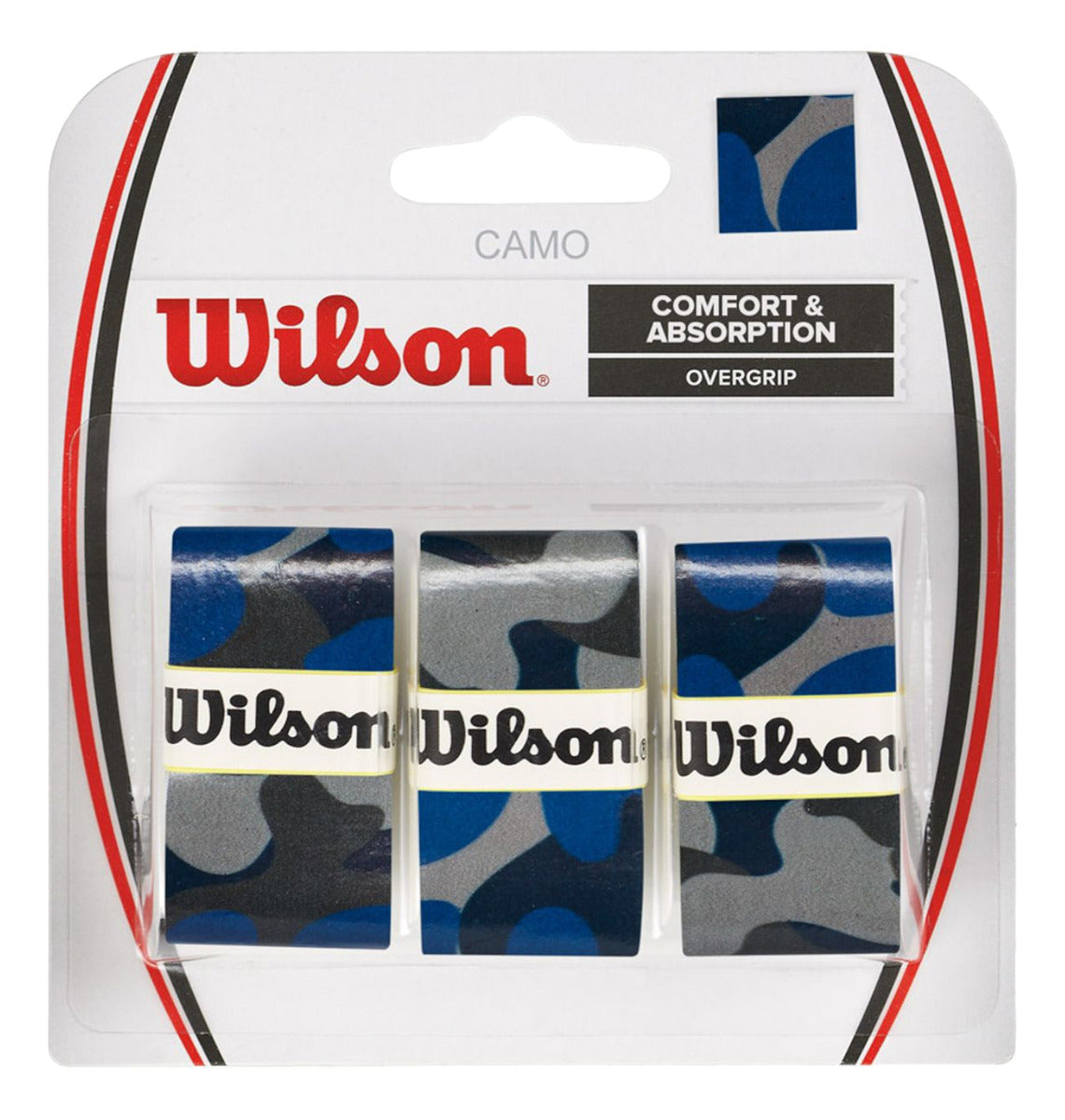Overgrips Wilson Camo Blue Paquete C/3 Confort Y Absorción