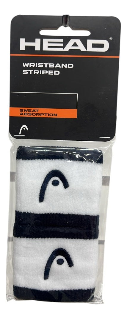 Muñequera Head Wristband Striped 2.5 Blanco/azul Marino