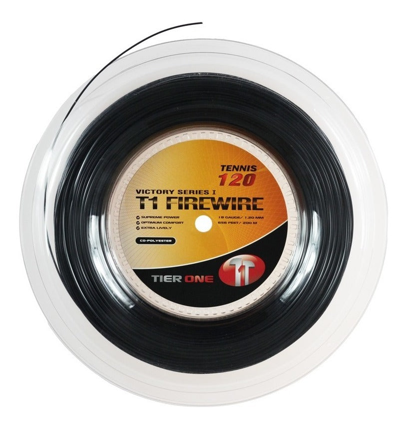 Cuerda Para Raqueta Tier One T1 Firewire 1.25mm Black
