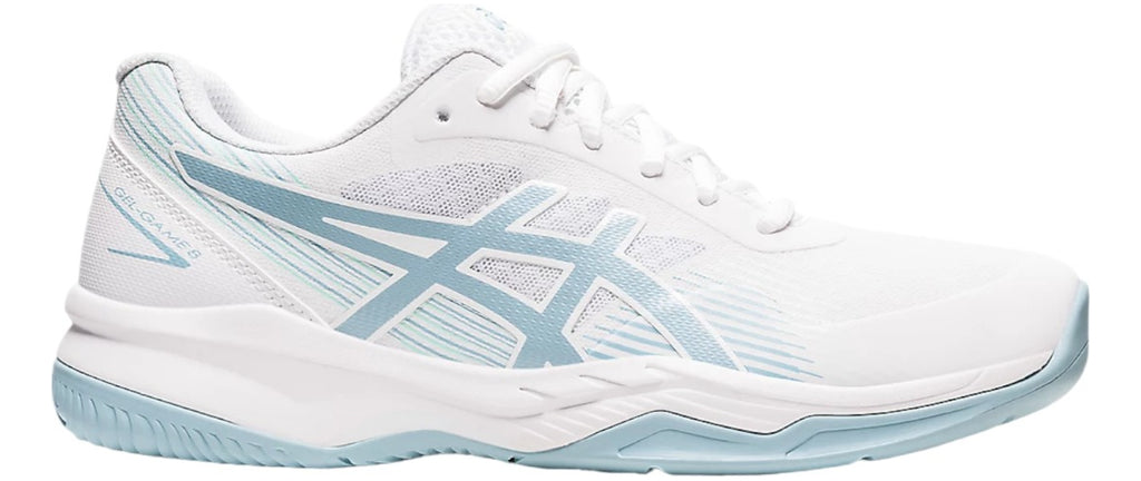 Tenis Asics Gel Game 8 White Smoke Blue Para Dama 7mx 10.5us