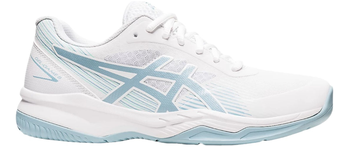 Tenis Asics Gel Game 8 White Smoke Blue Para Dama 7mx 10.5us