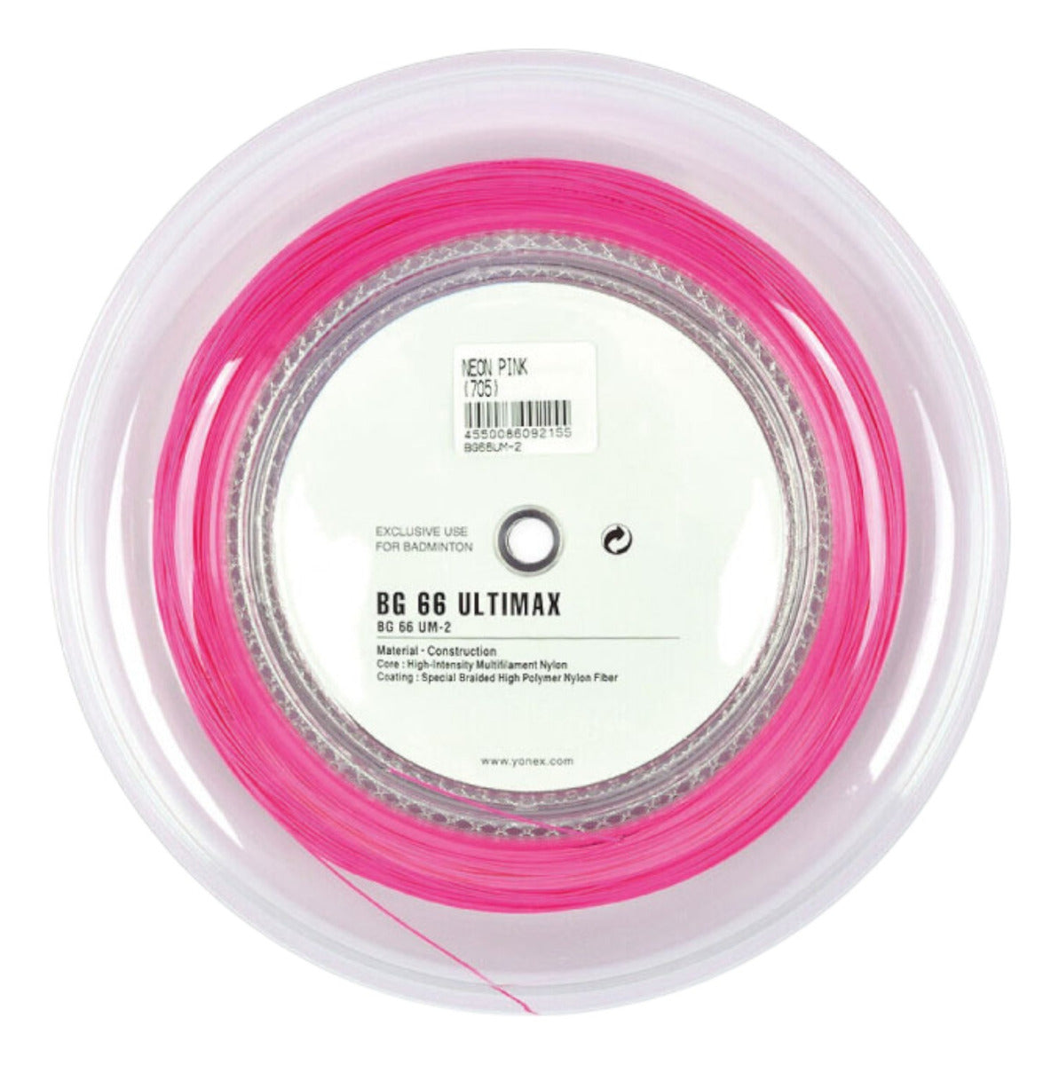 Rollo De Cuerda Para Badminton Yonex Bg66um  Neon Pink