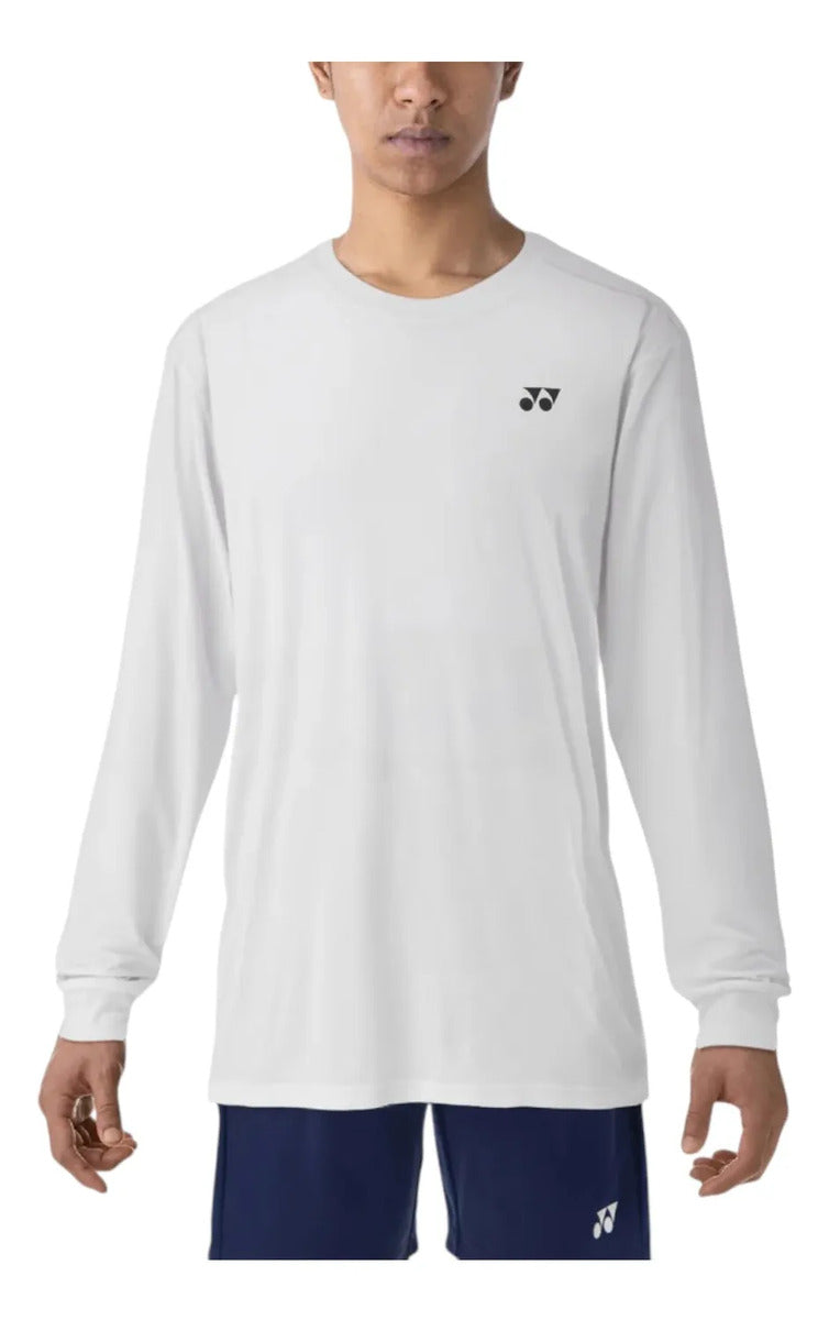 Playera Yonex 16623ex Manga Larga Blanca Tenis Uv