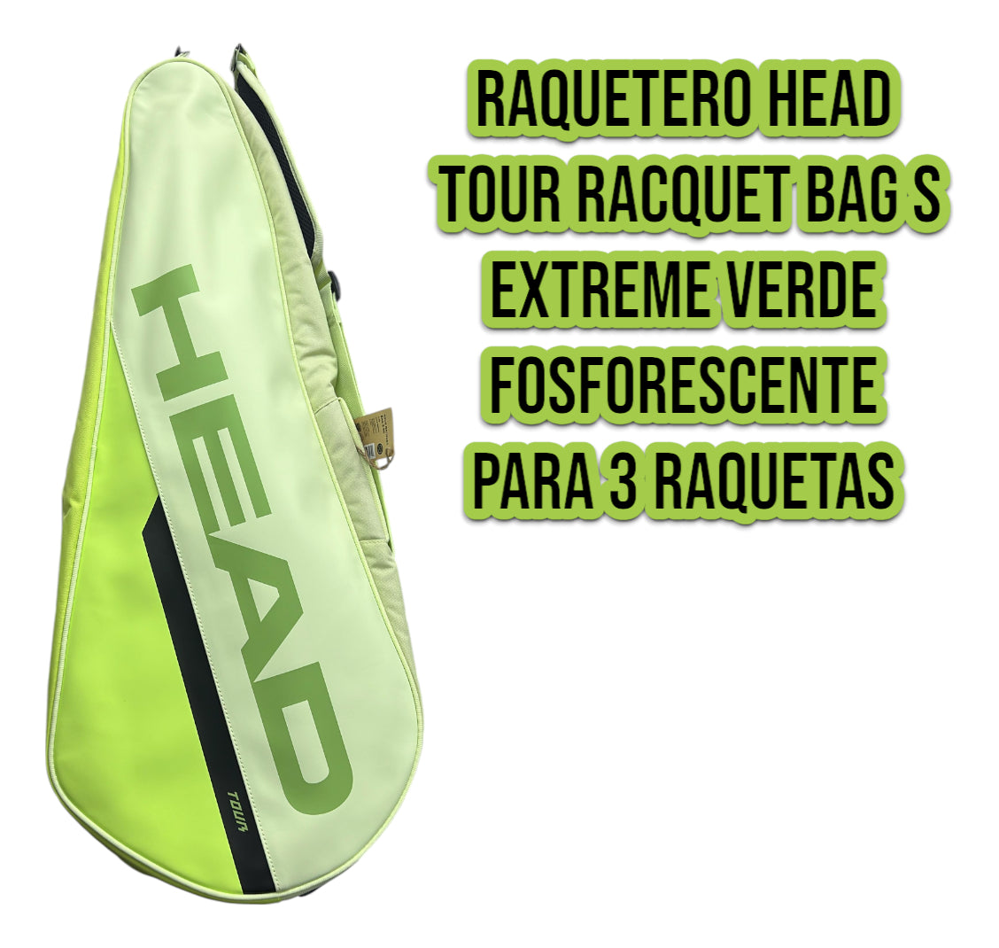 Raquetero Head Tour Racquet Bag S Extreme Verde Para 3 Raq