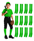 Pack 12 Pares Medias Deportivas Juveniles 10-13 Verde Neon