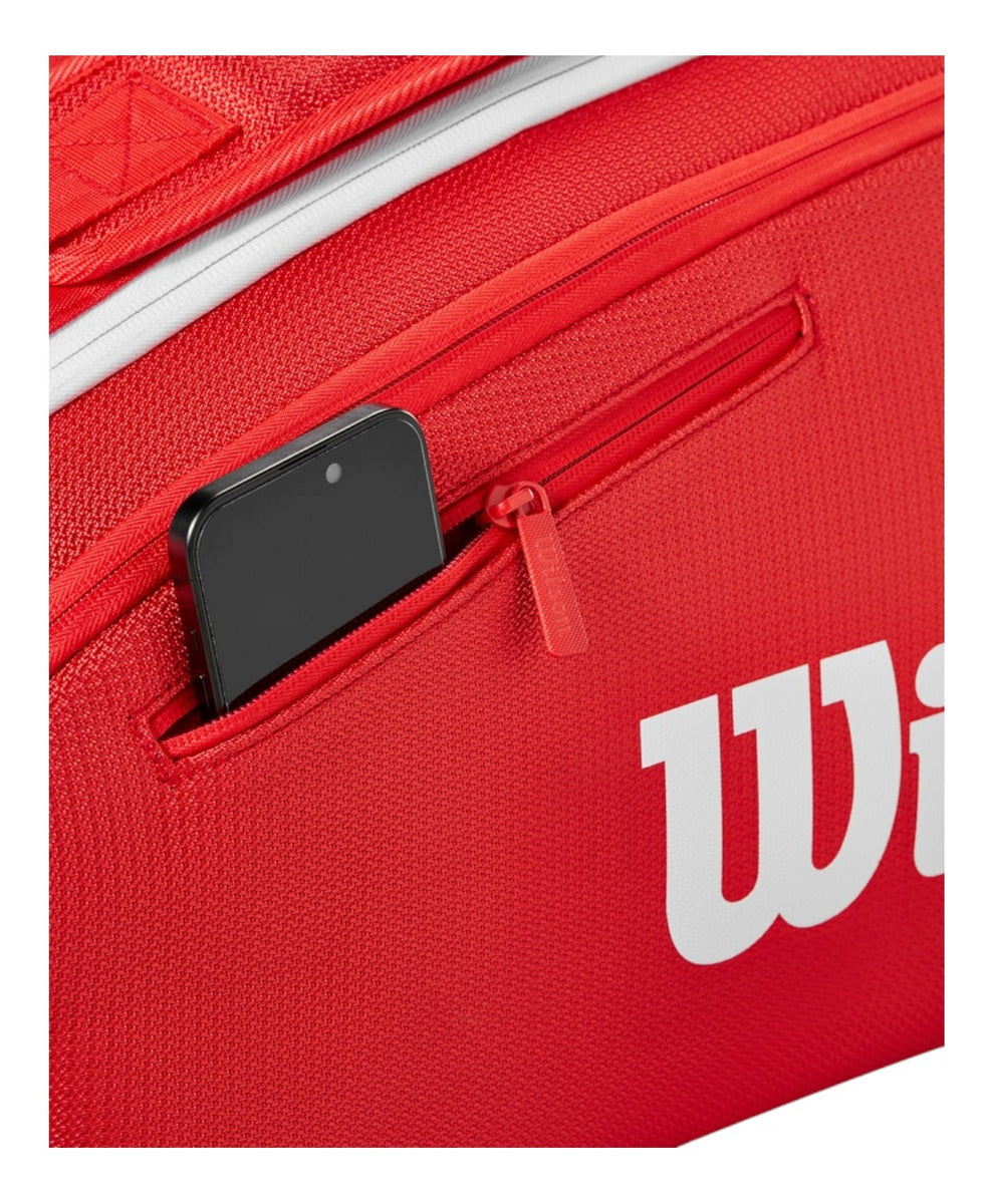 Raquetero Wilson Super Tour 15pk Rojo