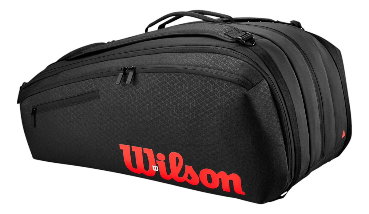 Raquetero Wilson Clash V3 15pk Negro Rojo