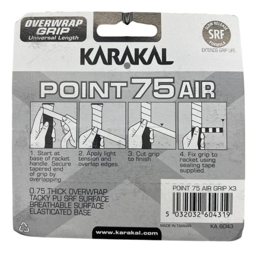 Grip Karakal Point 75 Air Overgrips C/3 Blanco