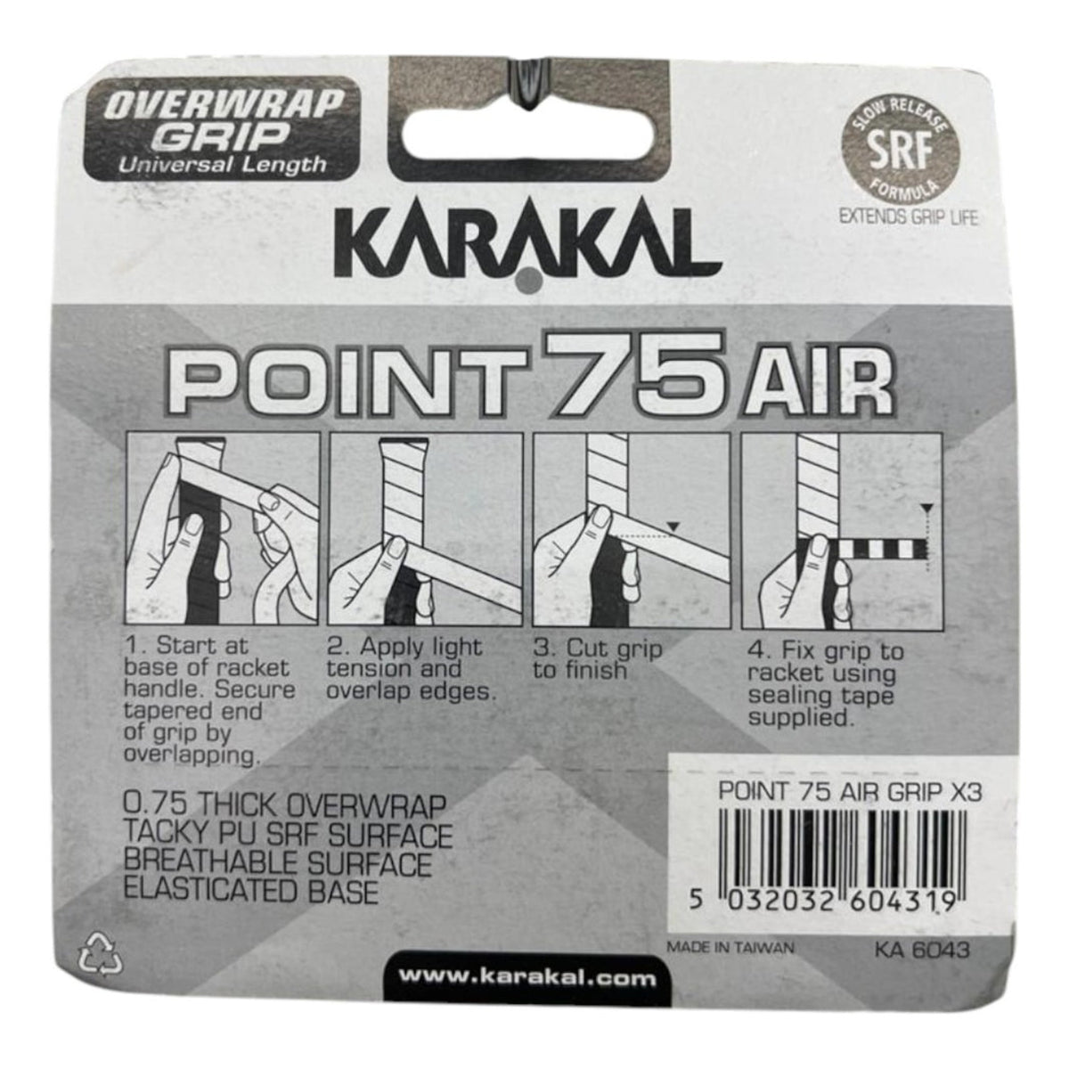 Grip Karakal Point 75 Air Overgrips C/3 Blanco