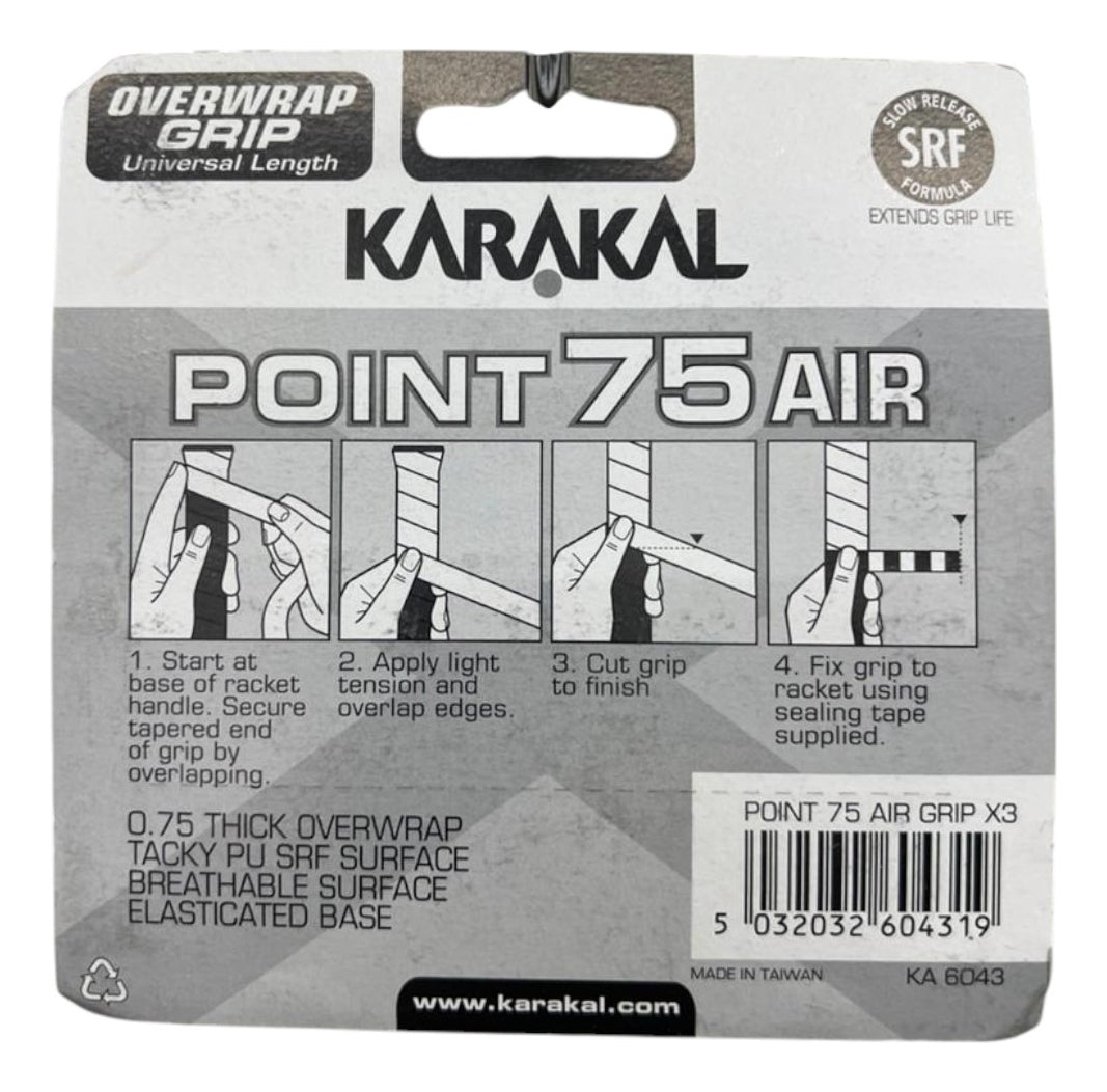 Grip Karakal Point 75 Air Overgrips C/3 Blanco