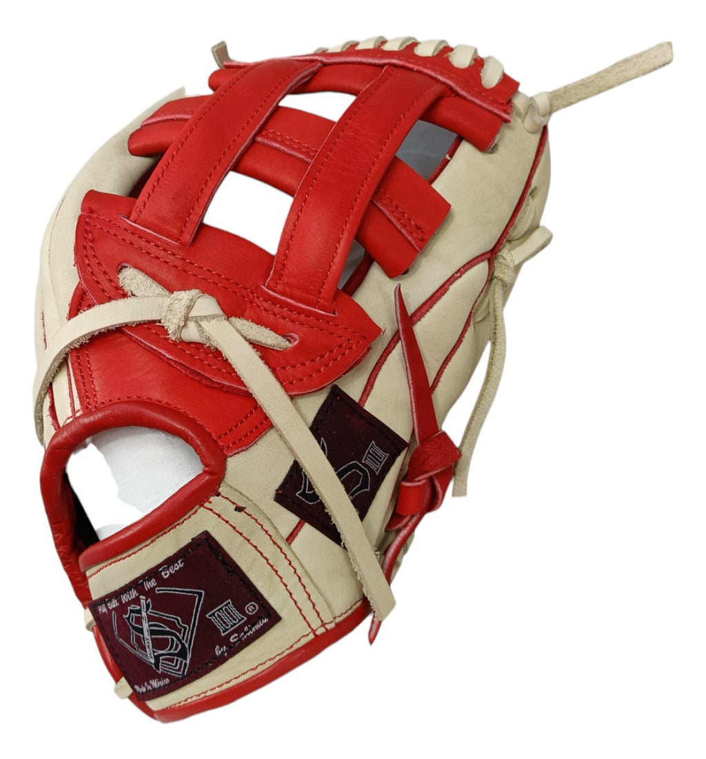 Guante De Béisbol Salinas 11.75 Caja H  Bone/rojo