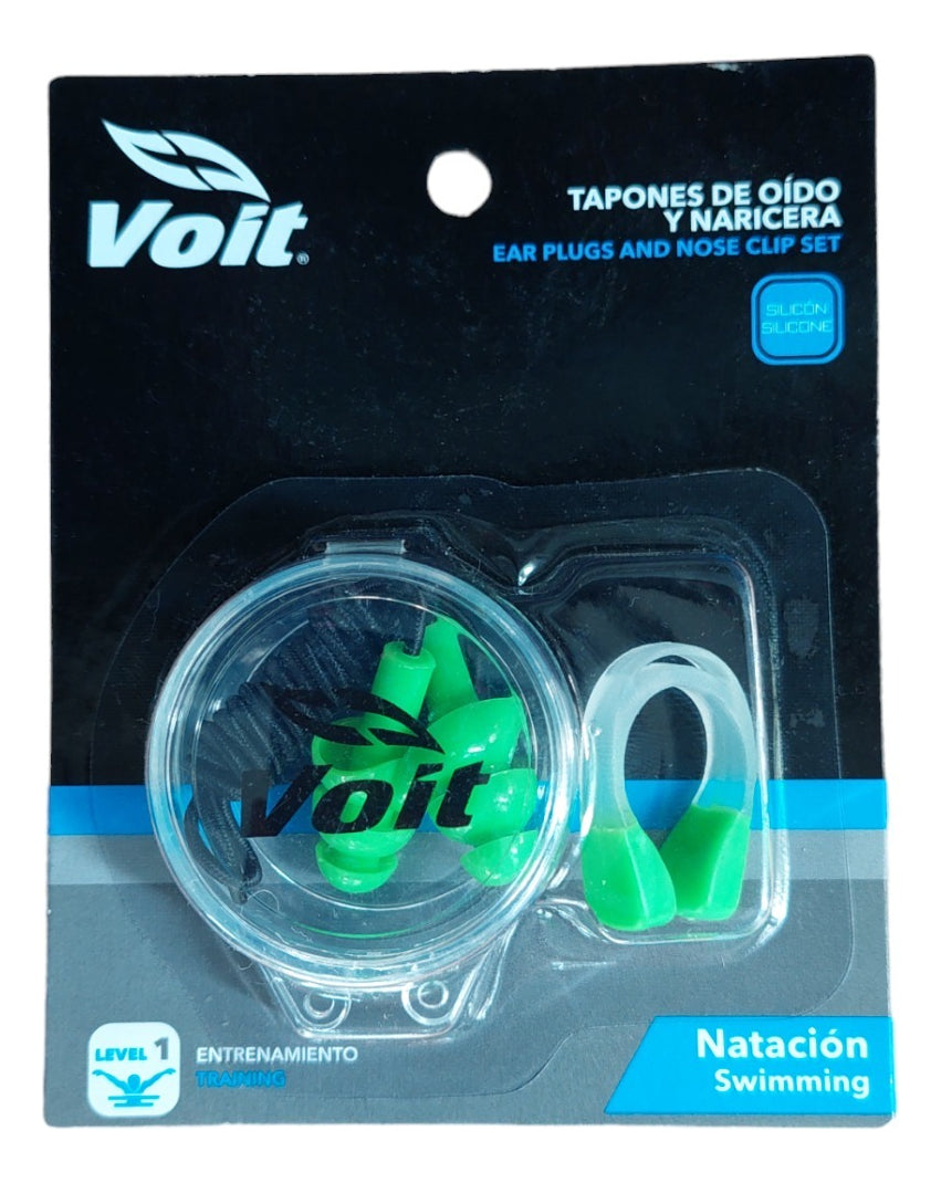Set De Naricera Y Tapones De Oído Voit Para Natación Verde