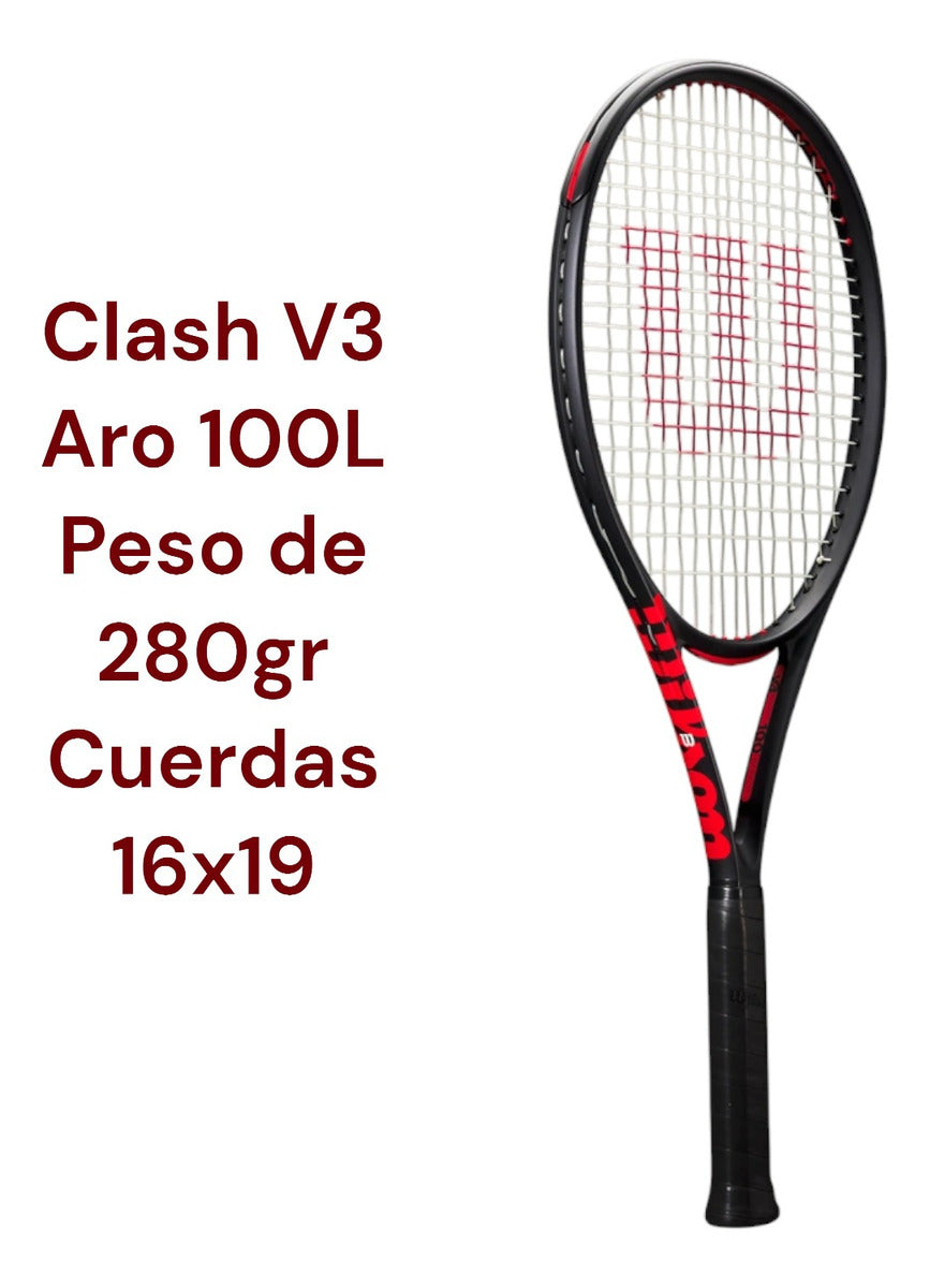 Raqueta De Tenis Wilson Clash 100l V3.0 280gr Puño 4 3/8