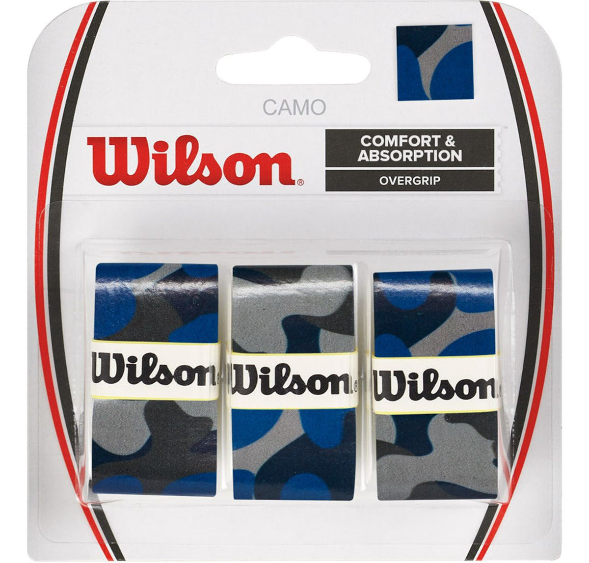 Overgrips Wilson Camo Blue Paquete C/3 Confort Y Absorción