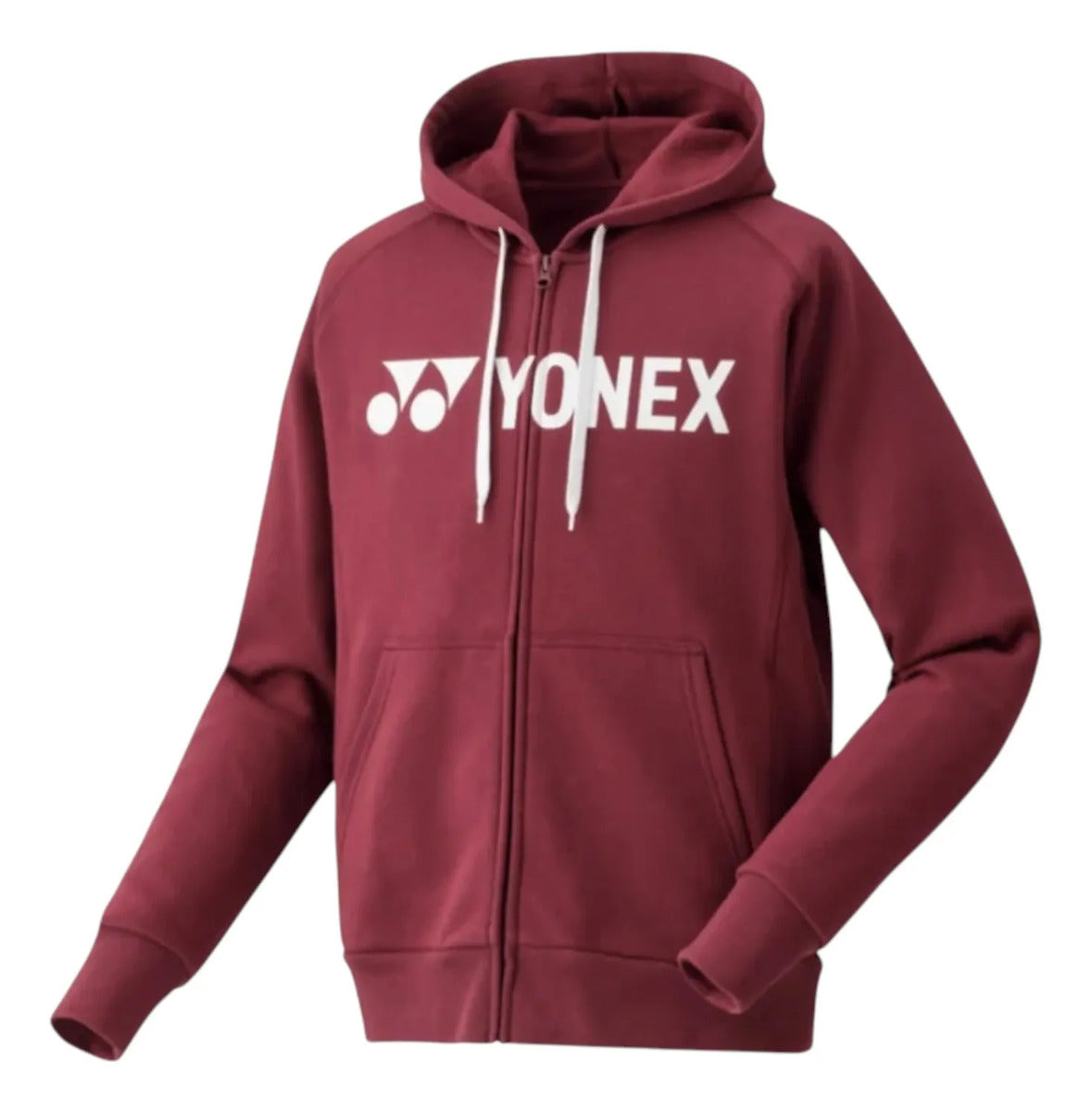 Sudadera Yonex Ym0018ex Hombre Vino Full Zip Capucha