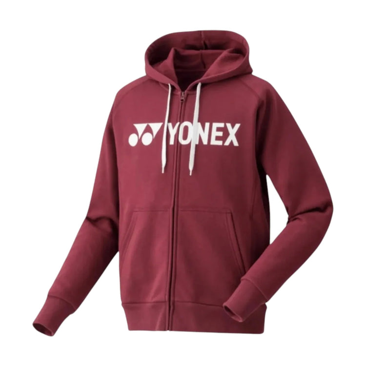 Sudadera Yonex Ym0018ex Hombre Vino Full Zip Capucha
