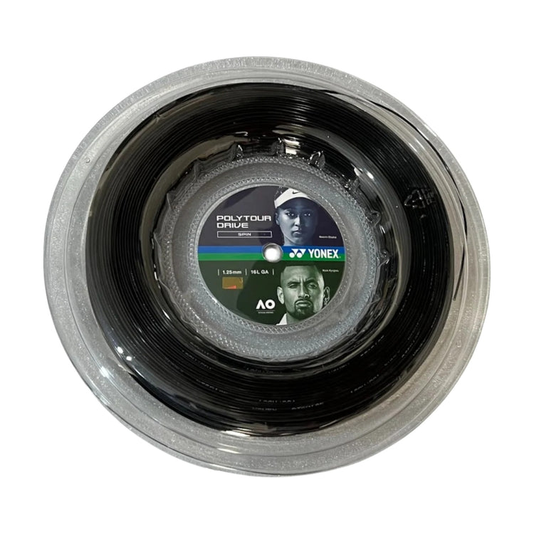 Rollo De Cuerda Yonex Polytour Drive Spin 1.25mm Black 200m