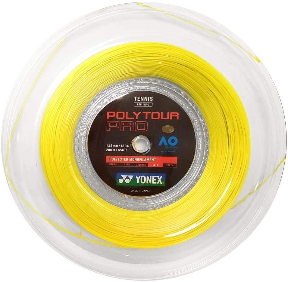 Rollo De Cuerda Yonex Polytour Pro 125mm Amarillo 200m