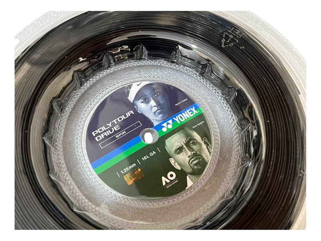 Rollo De Cuerda Yonex Polytour Drive Spin 1.25mm Black 200m