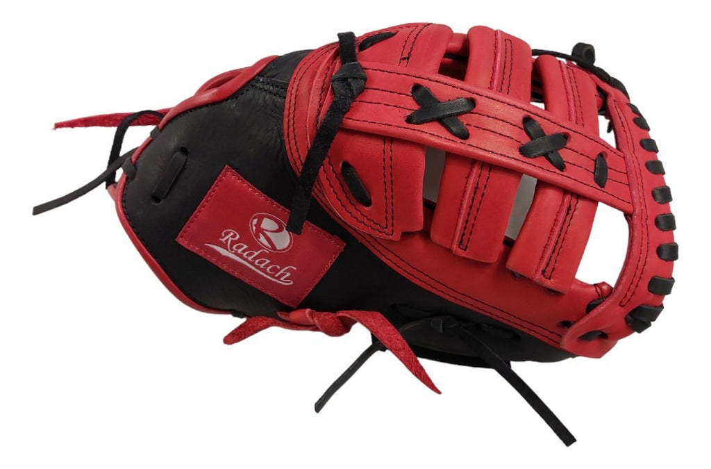 Guante De Beisbol Radach Pro Primera Base 12.75 Negro Rojo