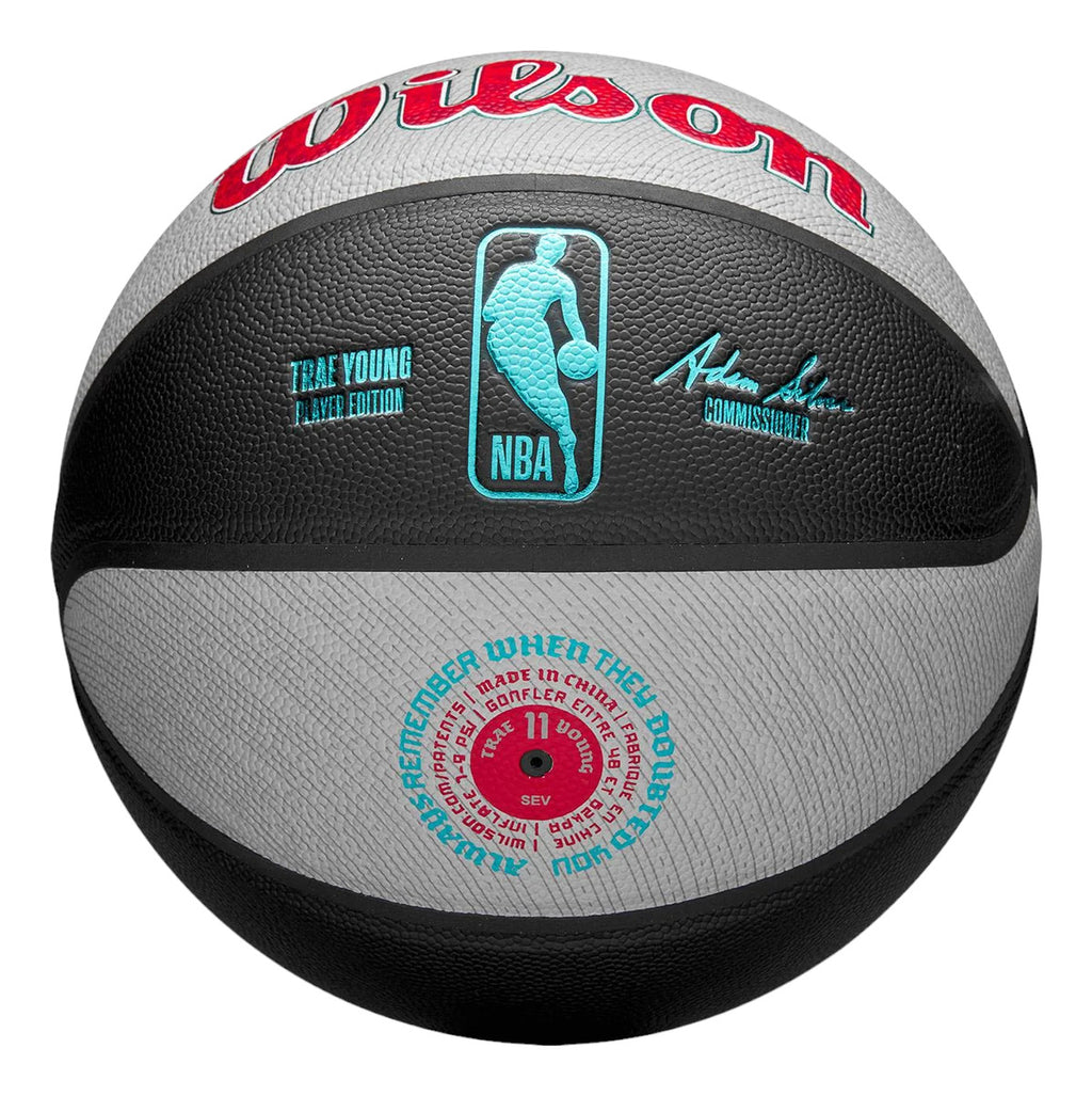 Balón De Basquetbol Wilson X Trae Young No. 7 Negro Gris