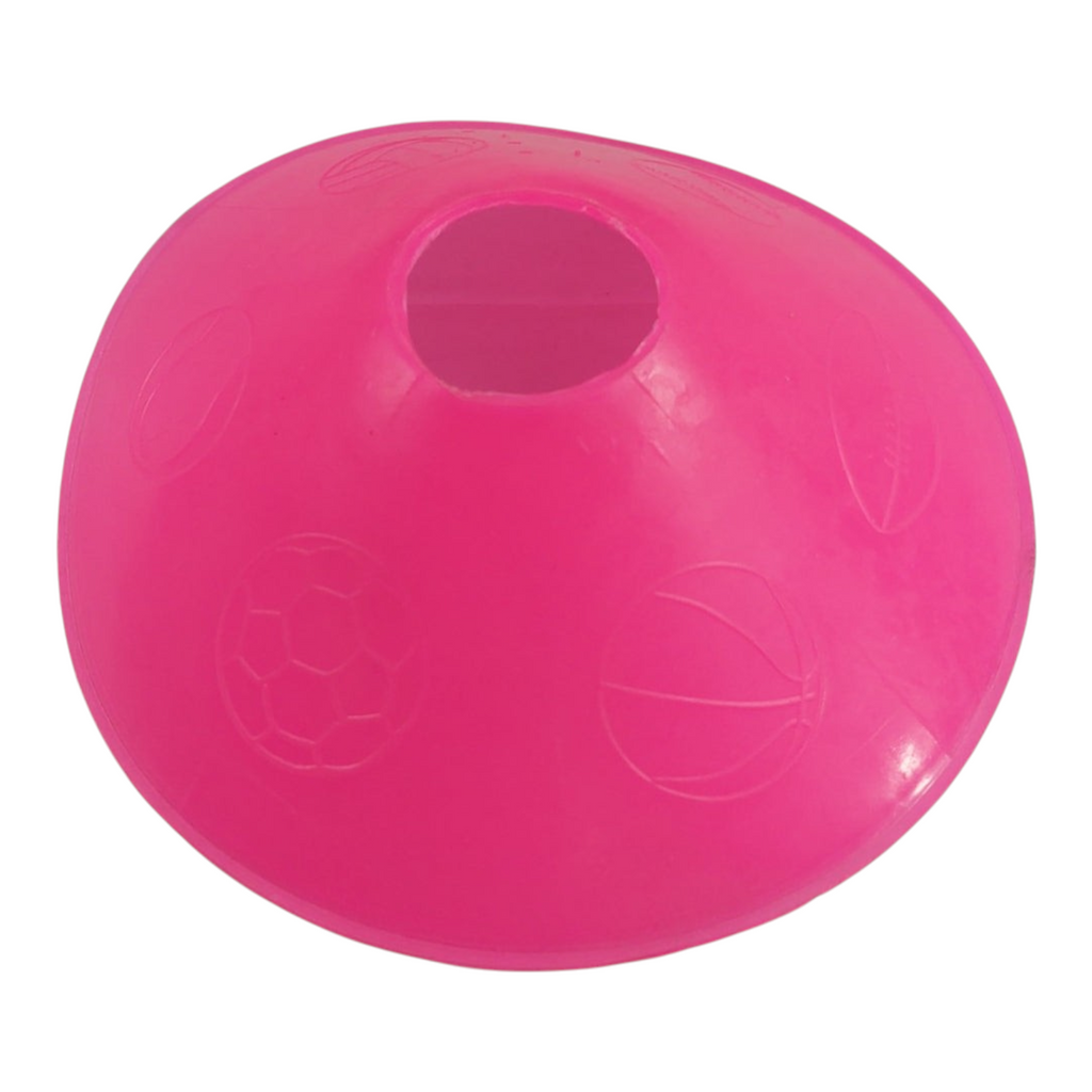 Plato de entrenamiento Radach Sports color rosa con texturas de balones deportivos para ejercicios de agilidad