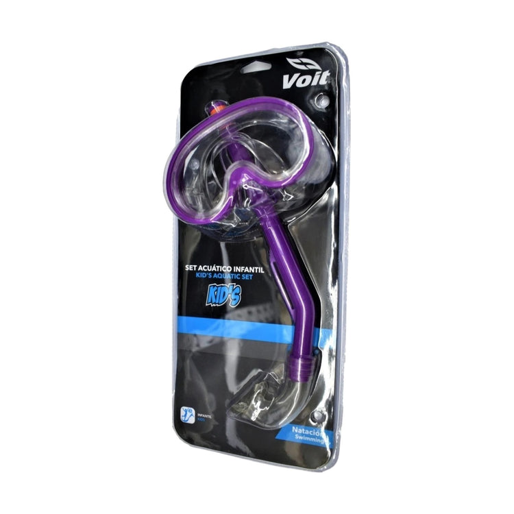 Set De Buceo Visor Y Snorkel Voit Junior Morado Recreativo