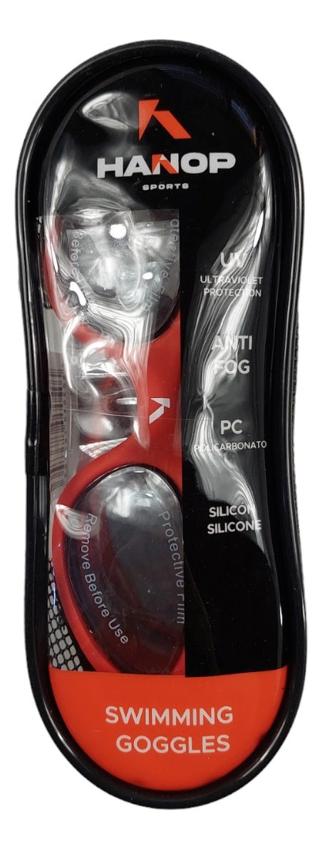 Goggle De Natación Hanop 12039 Adulto Rojo