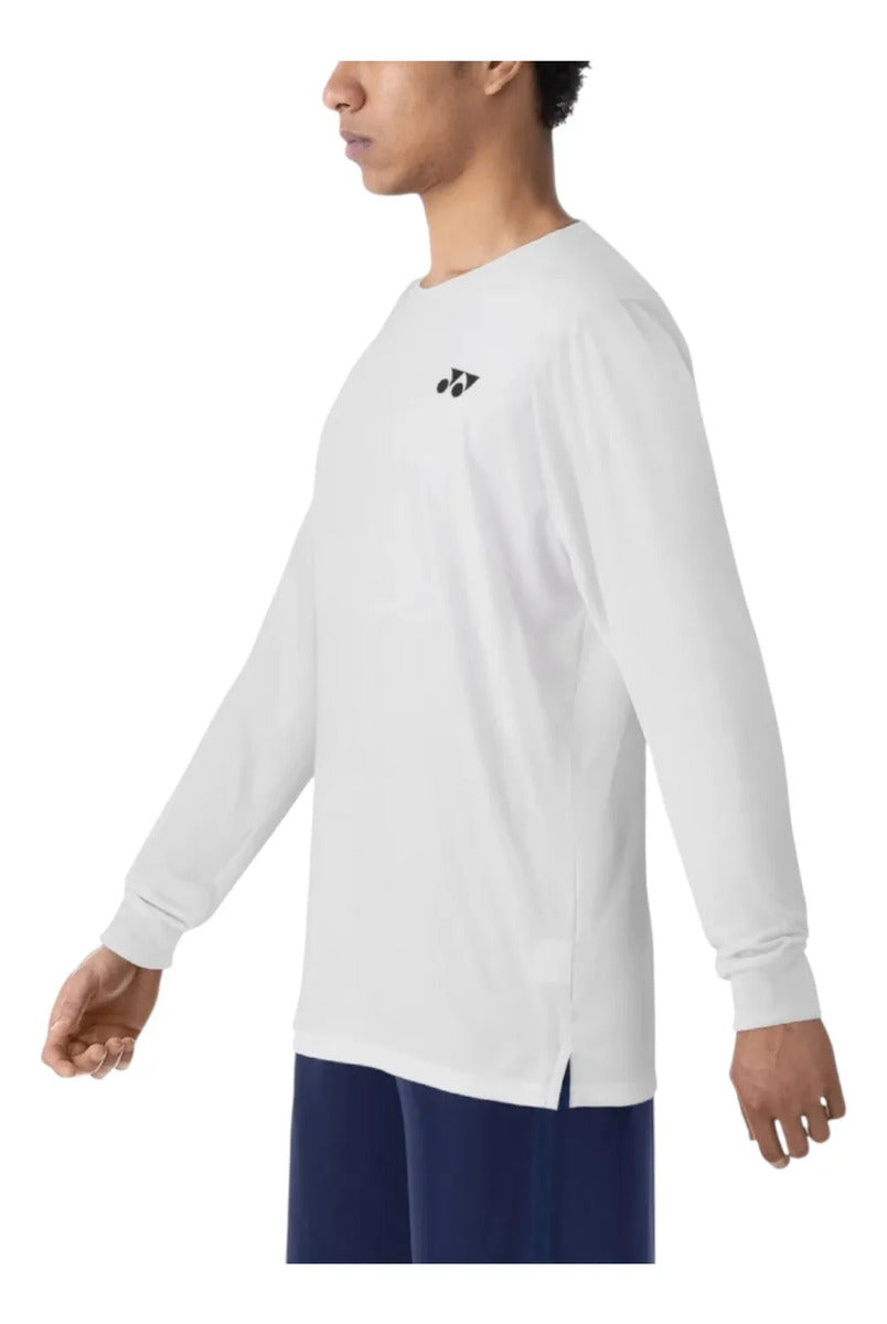 Playera Yonex 16623ex Manga Larga Blanca Tenis Uv