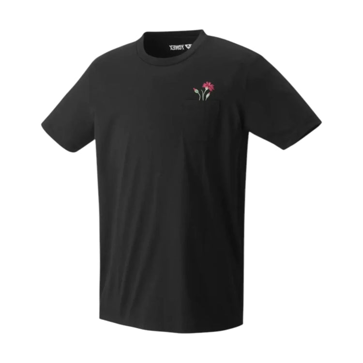 Playera Yonex 16624ex Negra Algodon Tenis Padel