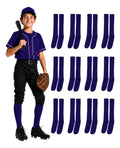 Pack 12 Pares Medias Deportivas Juveniles 10-13 Morado