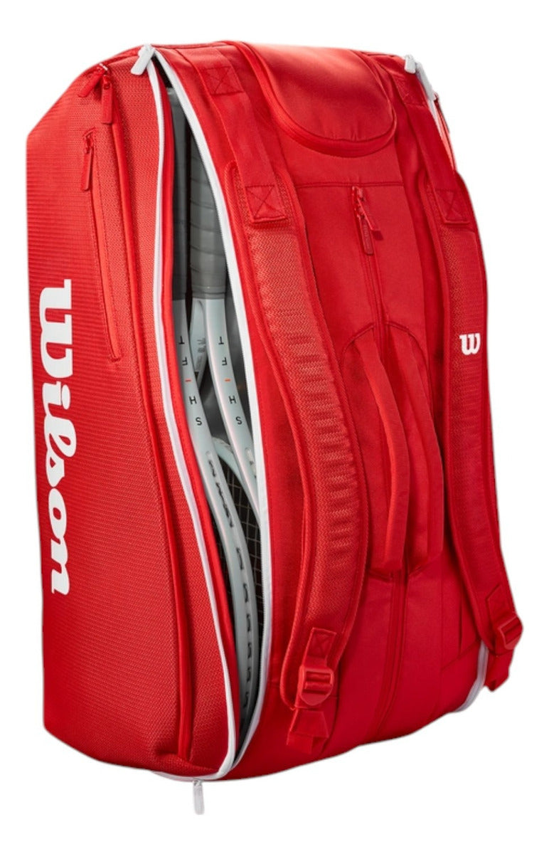 Raquetero Wilson Super Tour 15pk Rojo