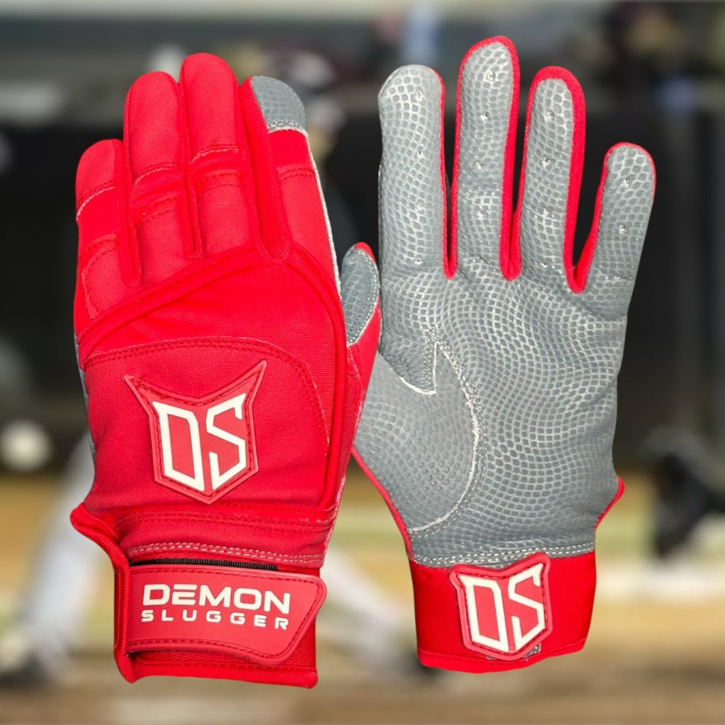 Guantes De Bateo Para Niño Demon Slugger Rojo Beisbol Yxl
