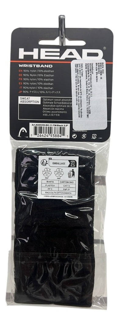 Muñequera Head Wristband 2.5 Negro