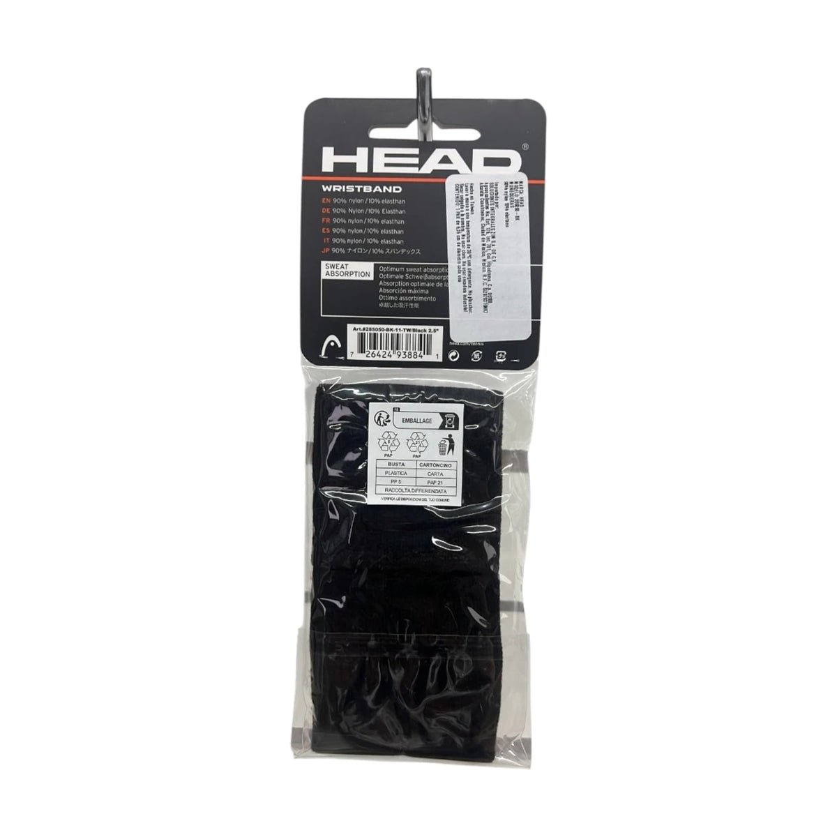 Muñequera Head Wristband 2.5 Negro