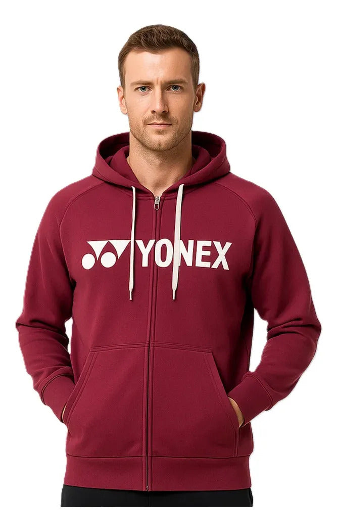 Sudadera Yonex Ym0018ex Hombre Full Zip Dark Wine Xl