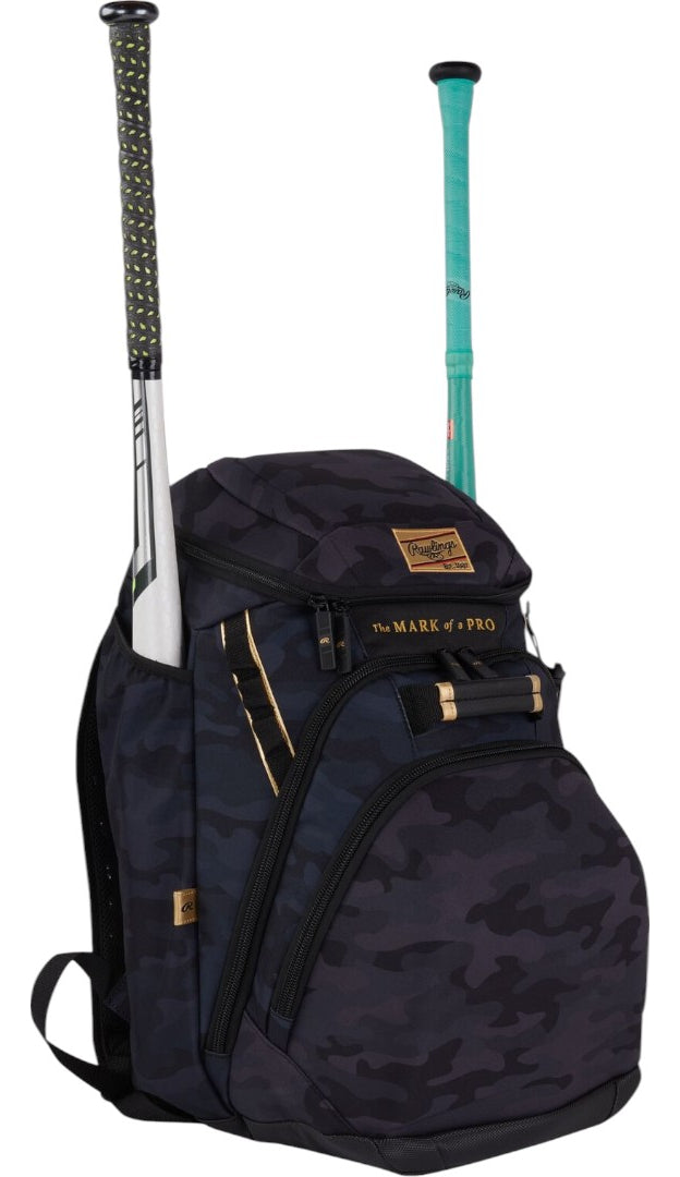 Backpack De Béisbol Rawlings Gold Collection Black Camo